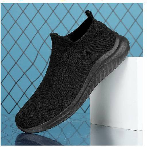 Flying Knit Sneakers Men's Mesh White Shoes Black Casual Sneakers - YLORESHOP