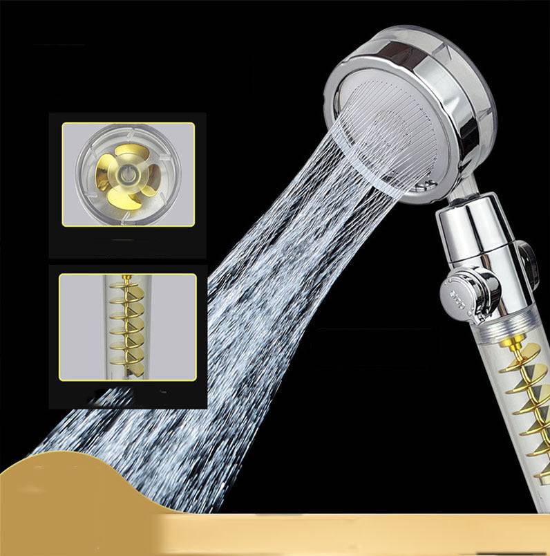 Internet Celebrity Small Waist Supercharged Shower Head Twin-turbo Pressurized Propeller Multifunctional Fan Shower Shower Head - YLORESHOP