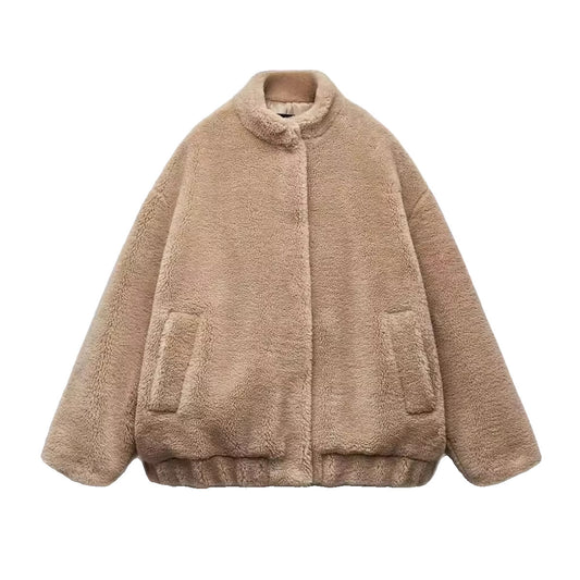 Giubbotto bomber in pile da donna