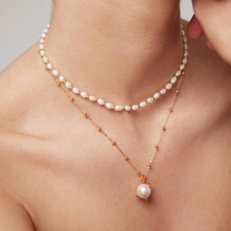 S925 Sterling Silver High-grade Irregular Pearl Bead Necklace - YLORESHOP