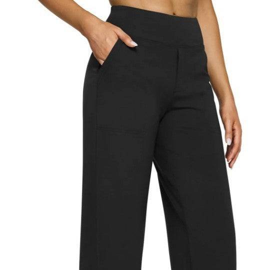 Pocket Knitted Straight High Waist Trousers - YLORESHOP