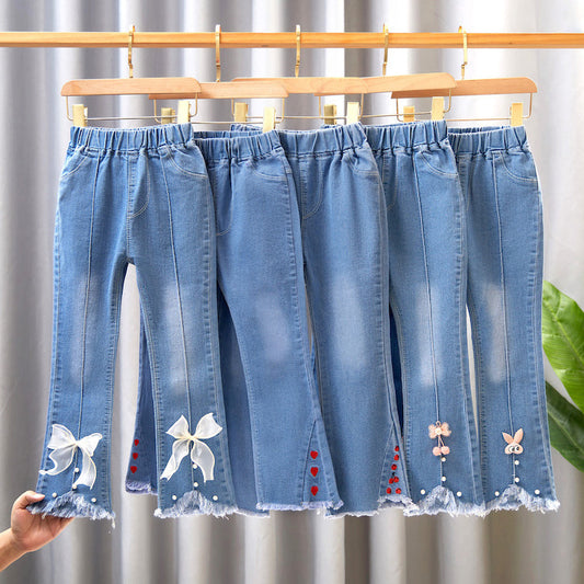 Children's Denim Wide Leg Pants Casual Speaker - YLORESHOP