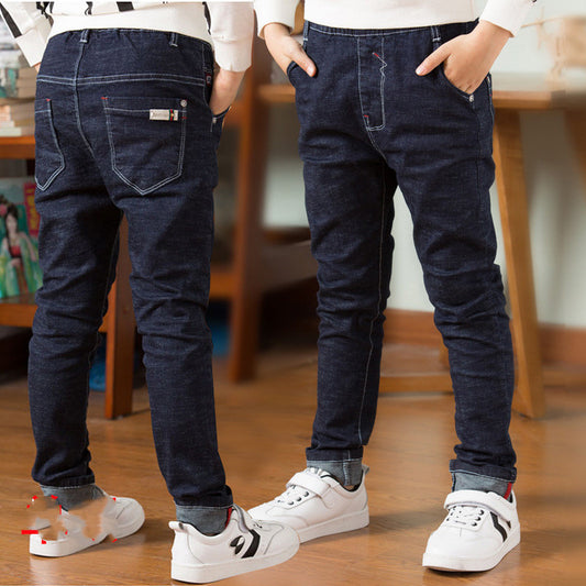 Children's Clothing, Boys' Jeans With Thick Fleece, Winter Children's Casual Wear - YLORESHOP