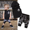 2PCS Toddler Kids Baby Boy Sleeveless Hooded Clothes T-shirt Tops Camo Pants Outfits - YLORESHOP