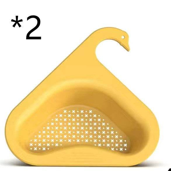 Household Sink Hanging Fruit And Vegetable Filter Water Drain Basket Kitchen Dry And Wet Separation Swan Drain Basket - YLORESHOP