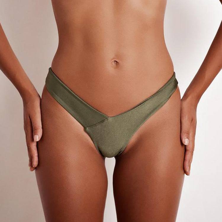 Solid color low waist brief bikini - YLORESHOP