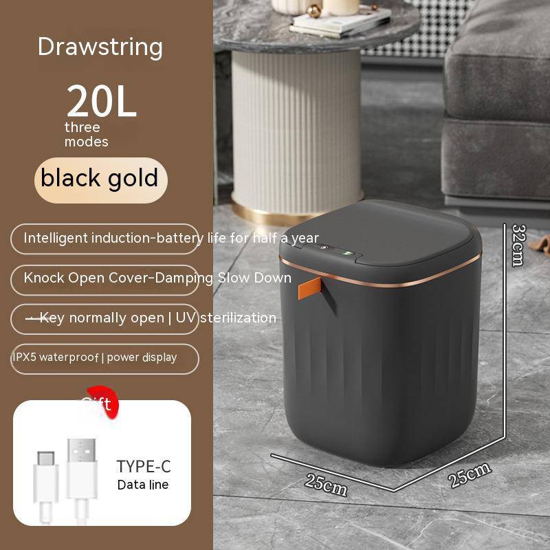 Smart Trash Can With Lid For Bedroom And Living Room Kitchen Storage Box Trash Can Induction Small Car Box Automatic Smart Dustbin Smart Trash Bin - YLORESHOP