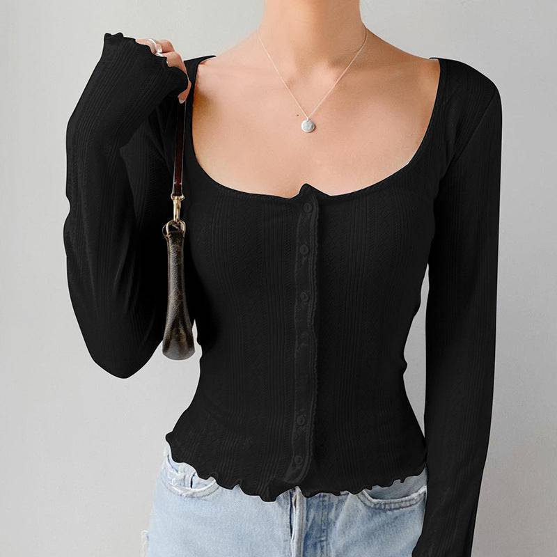 Retro Simple Square Collar Top Women's Fashion - YLORESHOP