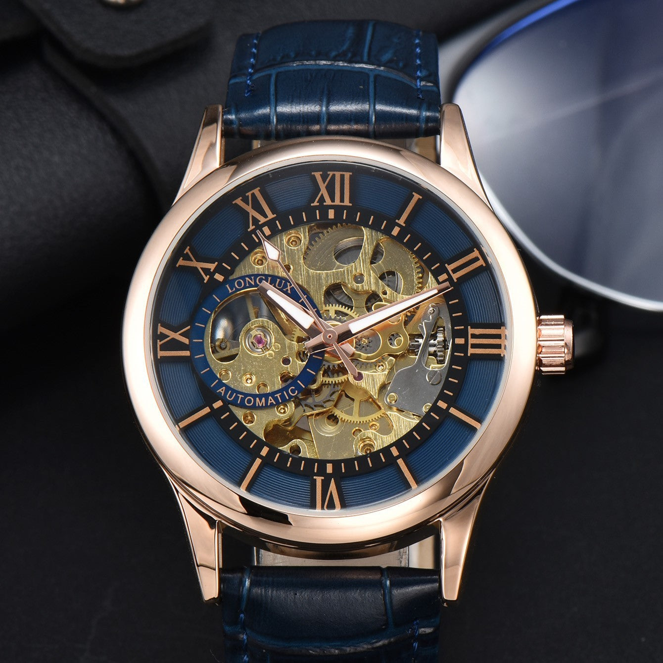 Men's Mechanical Watch Roman Scale Waterproof Fashion Business - YLORESHOP