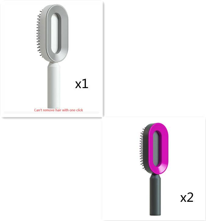 Self Cleaning Hair Brush For Women One-key Cleaning Hair Loss Airbag Massage Scalp Comb Anti-Static Hairbrush - YLORESHOP