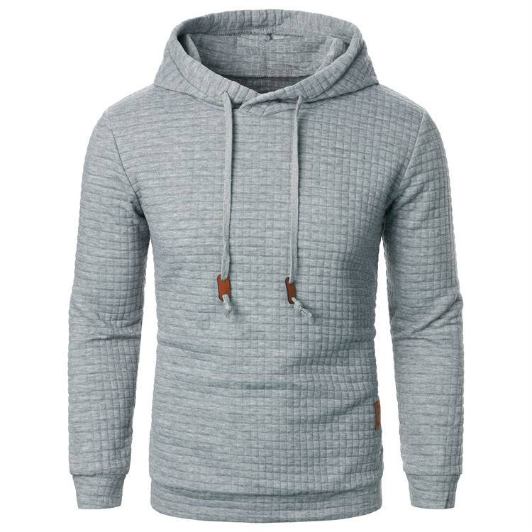 Felpa con cappuccio a maniche lunghe in maglione jacquard da uomo Top sportivo con cappuccio di colore caldo