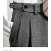 Slim-fit Tweed Wool Herringbone Pants - YLORESHOP