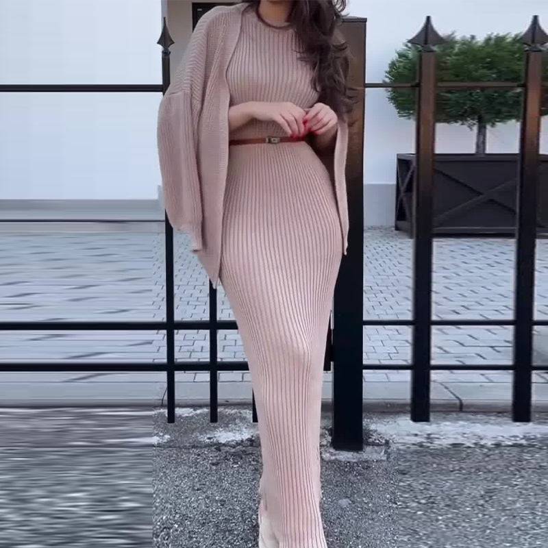 Lazy Fashion Knitwear Long Skirt Suit Women