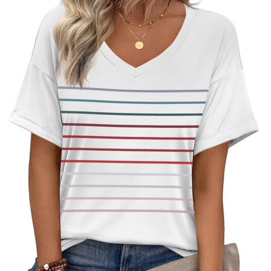 High Quality Striped Women's Short Sleeve - YLORESHOP