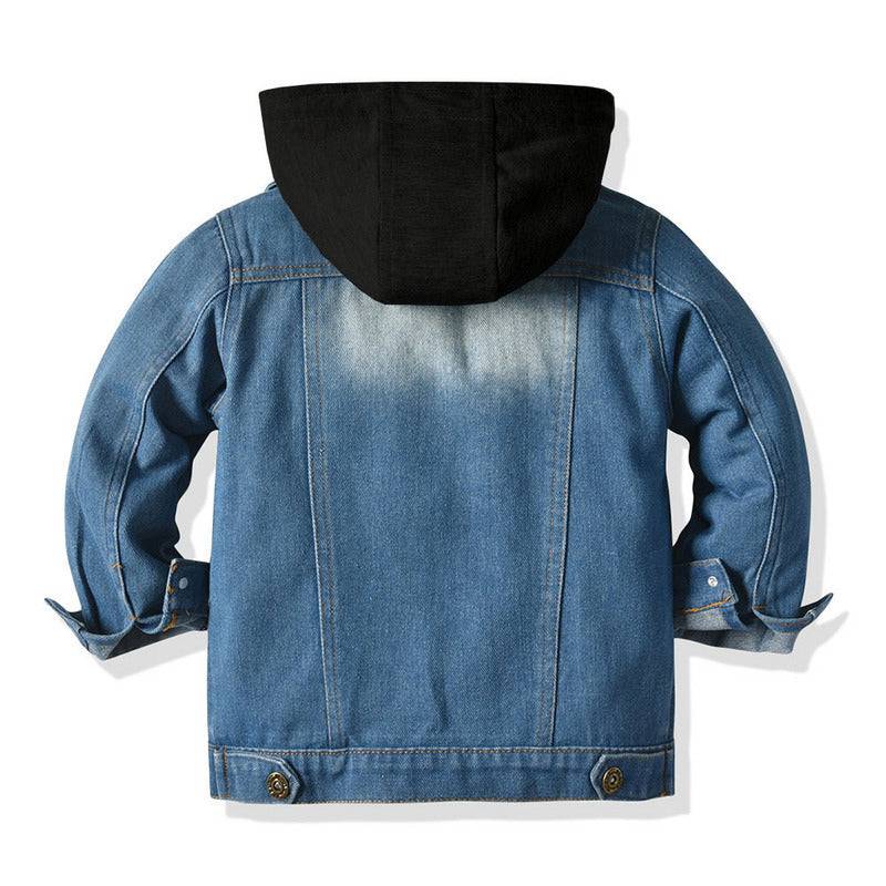 Children's Fake Two-piece Denim Jacket, Children's Hooded Fashion Casual Top - YLORESHOP