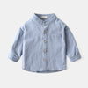 Boys stand collar solid color shirt - YLORESHOP
