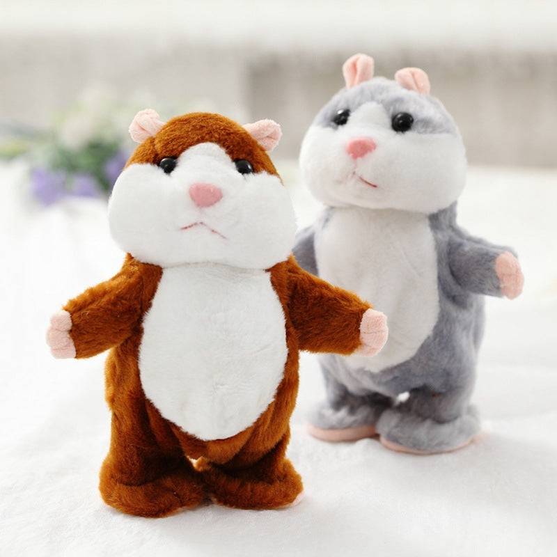 16cm Christmas Talking Hamster Plush Toy Interactive Sound Record Plush Hamster Stuffed Toys for Children Kids Christmas Gift - YLORESHOP