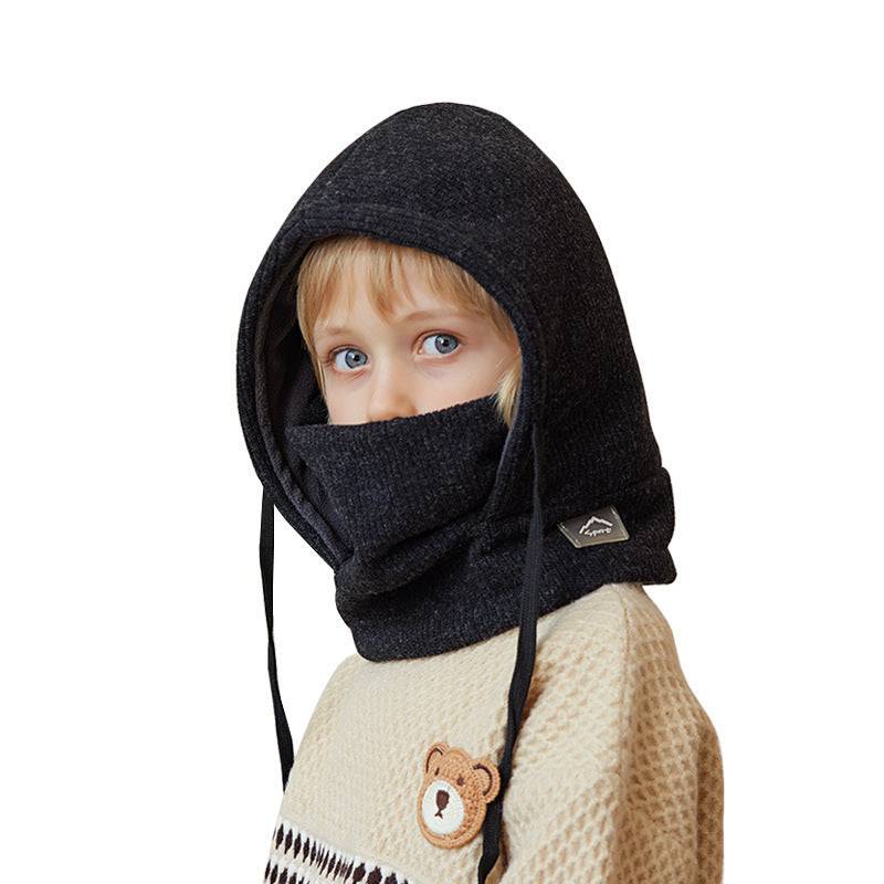 Protezione dal freddo in pile Protezione per le orecchie Maschera per bambini Sciarpa Cappello integrato