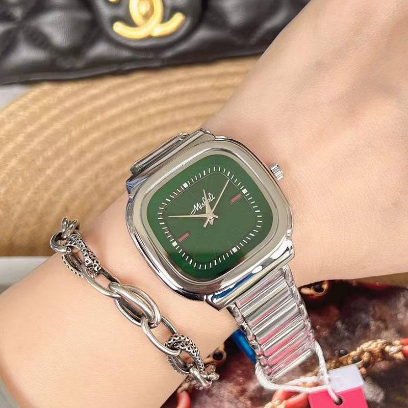 Square Steel Belt Retro Large Dial Women's Simple Watch - YLORESHOP