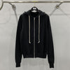 Classic Black Zip-up Hooded Long Sleeve Sweatshirt For Men - YLORESHOP