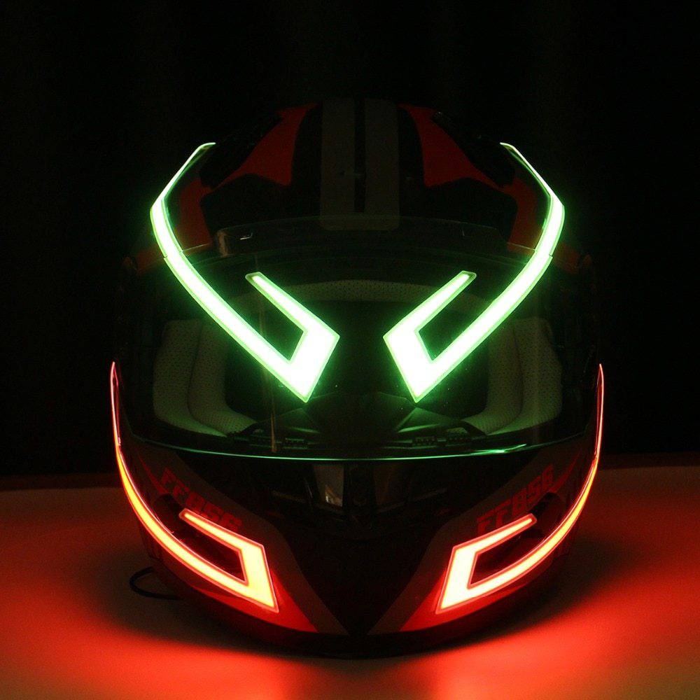 Casco moto EL Luce fredda Casco Luce Striscia Segnale notturno Adesivo per casco striscia modificata luminosa