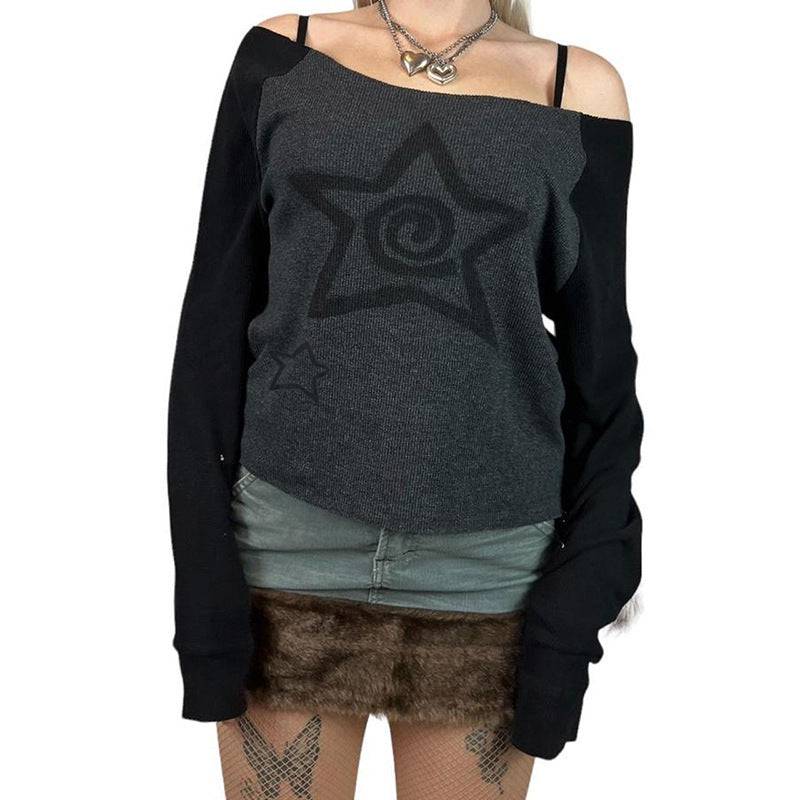 Maglione a contrasto di colore con stampa Hot Girl da donna