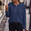 Solid Color Casual Drop-shoulder Long-sleeve Top - YLORESHOP