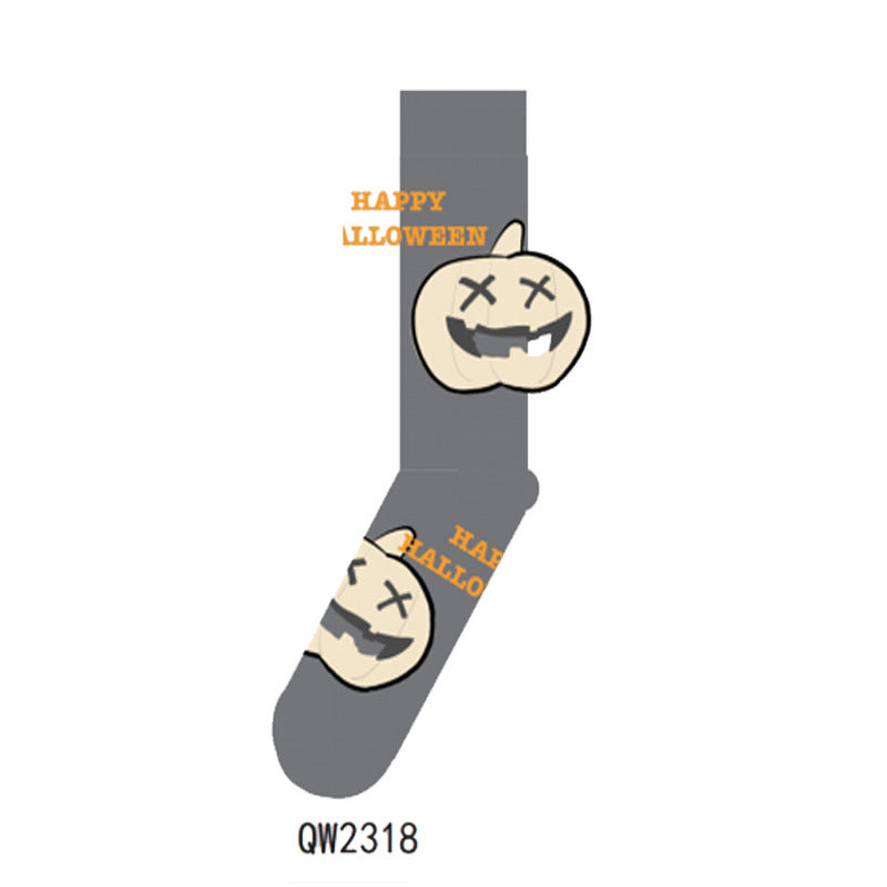 Halloween Man And Woman Cartoon Four Seasons Tube Socks - YLORESHOP