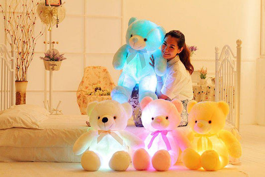 Creativo Light Up LED Orsacchiotto Peluche Peluche Colorato Regalo di Natale incandescente per cuscino per bambini