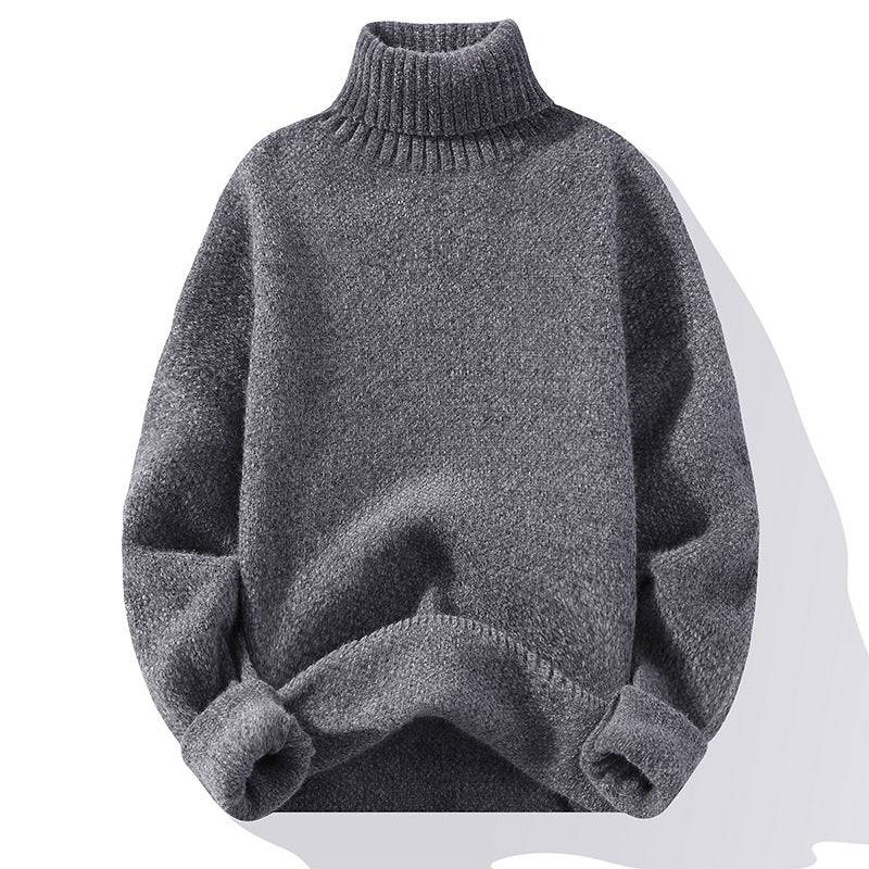 Maglione a collo alto casual in lana tinta unita alla moda stile coreano in lana visone ispessita autunno e inverno