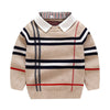 Boys plaid jacquard sweater - YLORESHOP