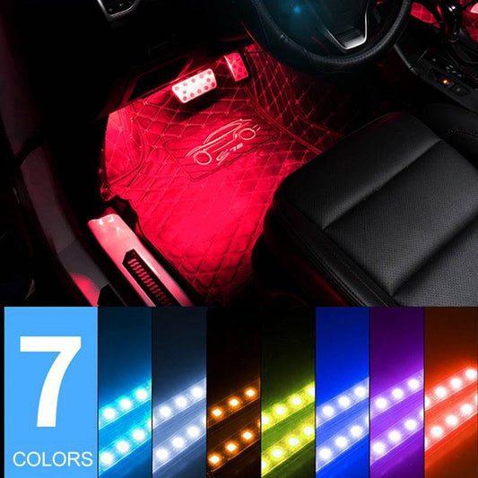 Fantastiche luci LED per auto, una per quattro, colorate