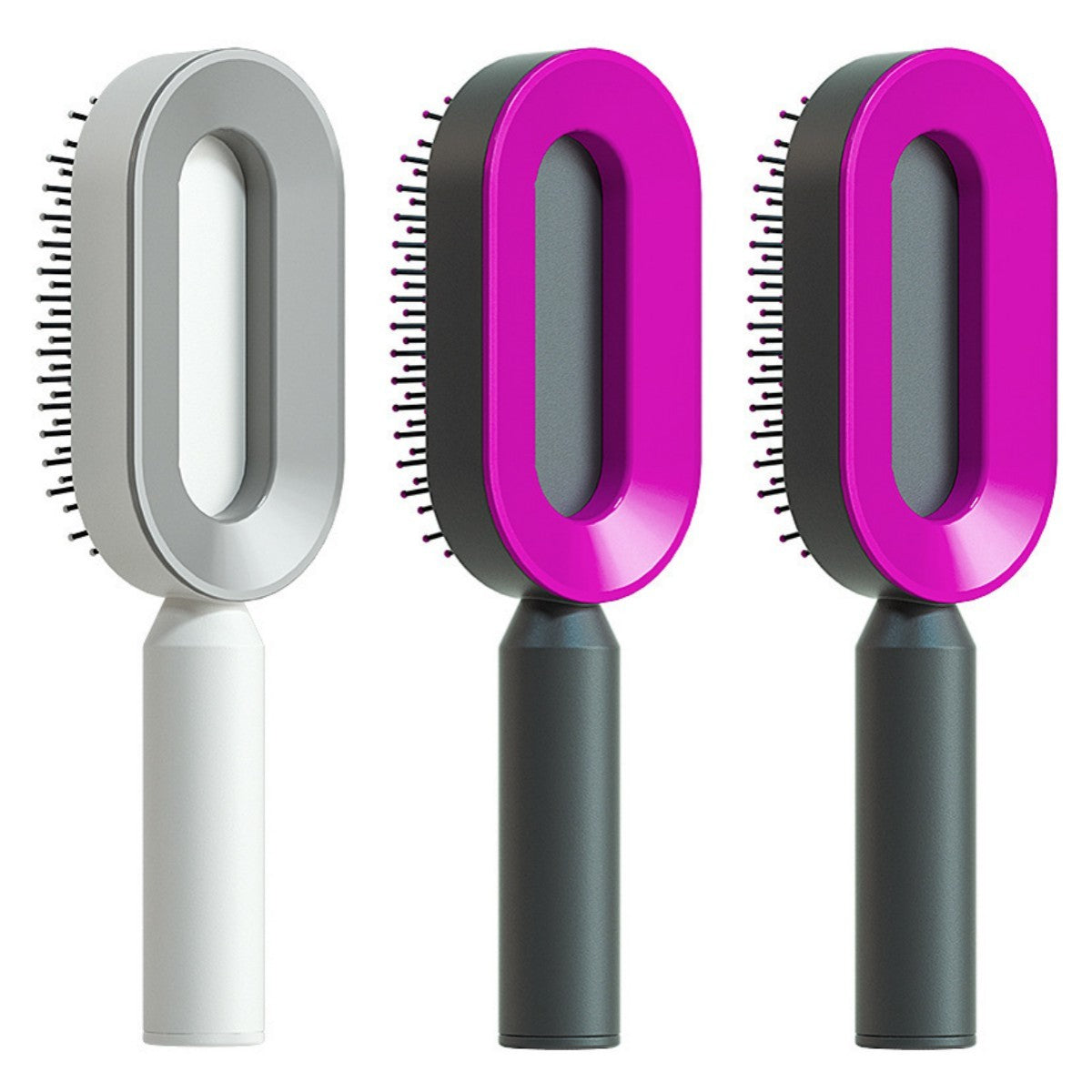 Self Cleaning Hair Brush For Women One-key Cleaning Hair Loss Airbag Massage Scalp Comb Anti-Static Hairbrush - YLORESHOP