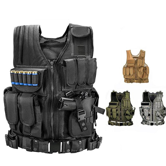 Tactical Vest Military Combat Army Armor Vests Molle Airsoft Plate Carrier Swat Vest Outdoor Hunting Fishing CS Training Vest - YLORESHOP