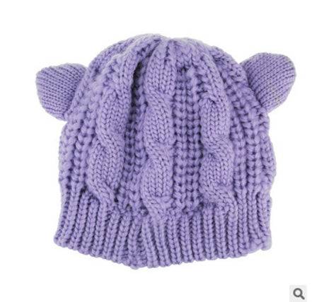 Hand Made 3D Cute Knitted Cat Ear Beanie For Winter - YLORESHOP