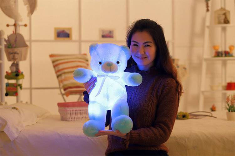 Creativo Light Up LED Orsacchiotto Peluche Peluche Colorato Regalo di Natale incandescente per cuscino per bambini