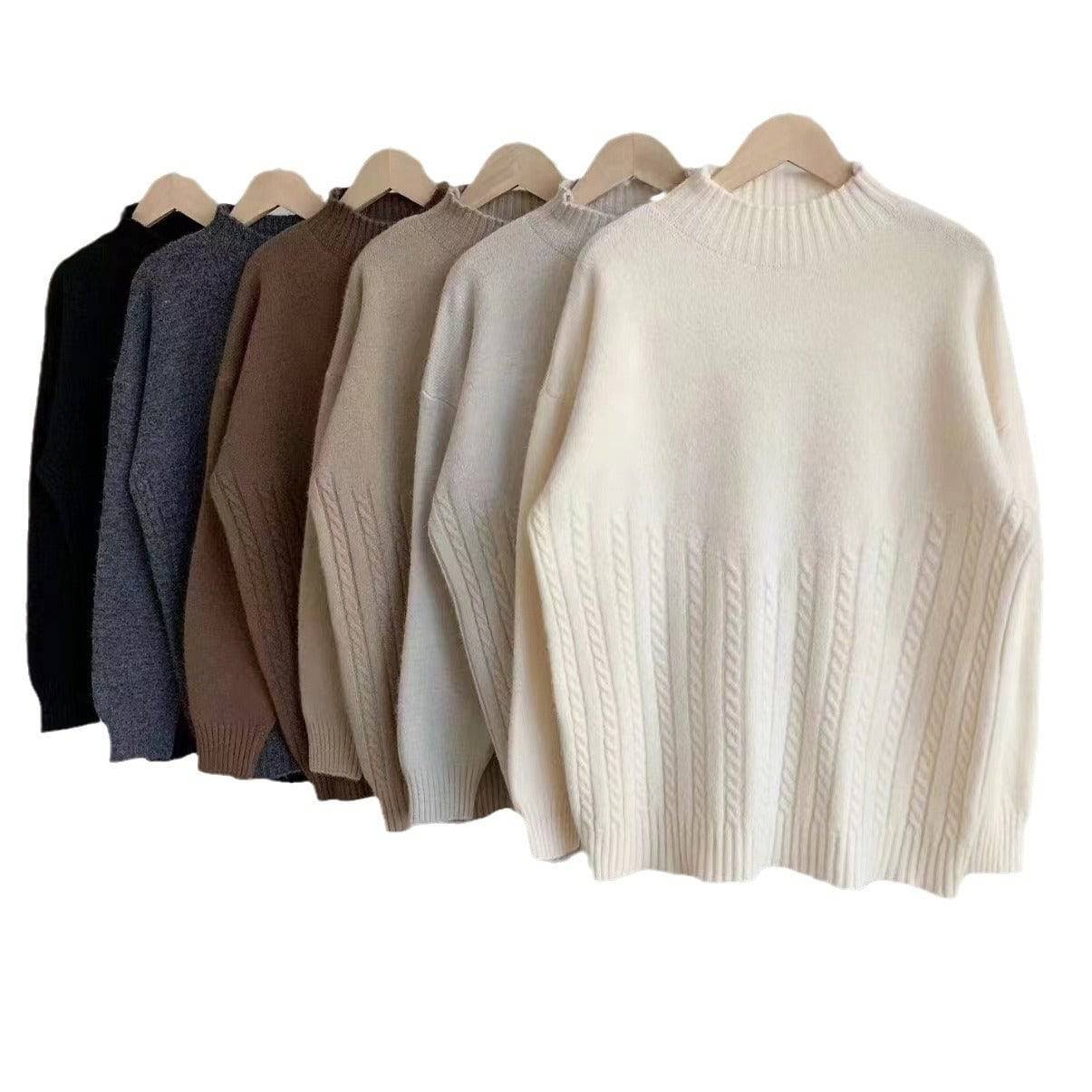 Autumn And Winter New Twist Simple Comfortable Sweater Bottoming Shirt - YLORESHOP