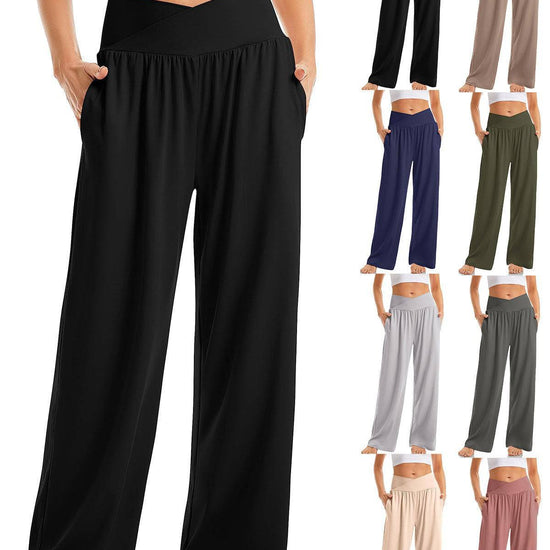 Women's Cross Waist Yoga Pants Loose Trousers Sports Pants - YLORESHOP
