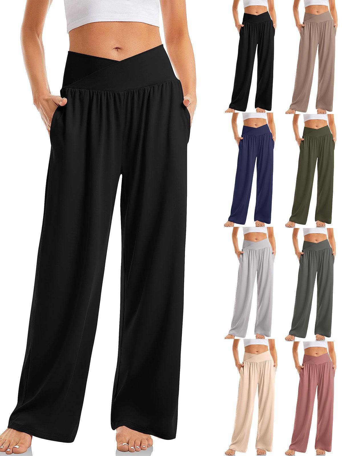 Women's Cross Waist Yoga Pants Loose Trousers Sports Pants - YLORESHOP