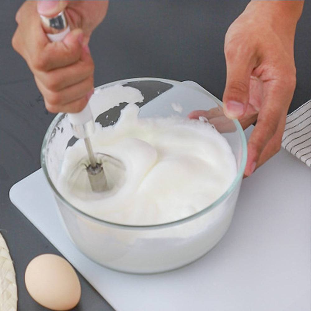 Semi-automatic Stainless Steel Egg Beater Whisk Hand Pressure Rotating Manual Mixer Egg Tools Cream Stirrer Kitchen Accessories - YLORESHOP