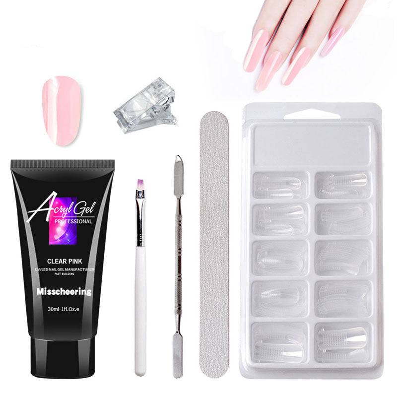 Painless Extension Gel Nail Art Without Paper Holder Quick Model Painless Crystal Gel Set - YLORESHOP