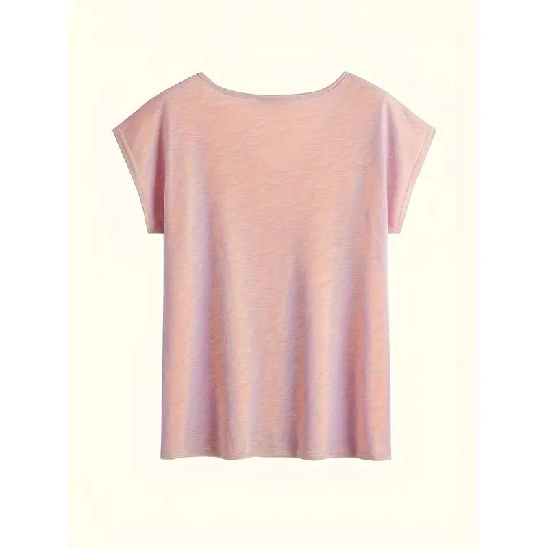 Women's Casual V-Neck Short Sleeve T-Shirt Geometric Print Summer Top - YLORESHOP