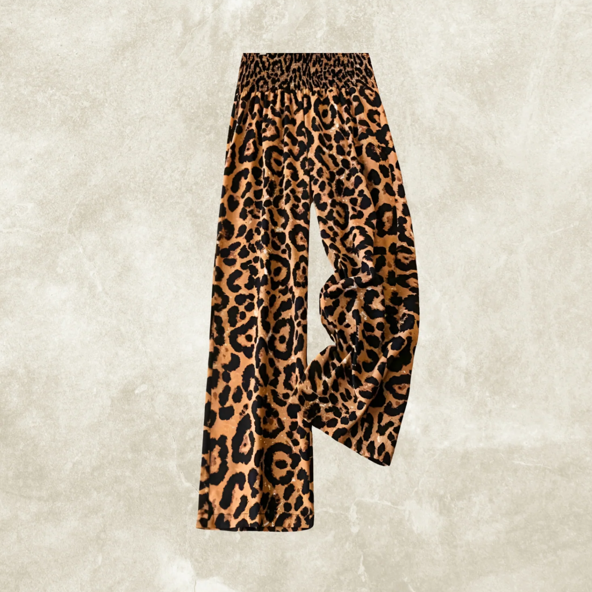 Leopard Print Floral Print Casual Pants Elastic Waist - YLORESHOP