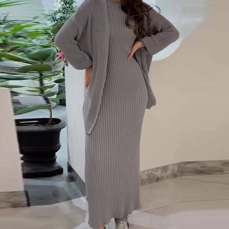 Lazy Fashion Knitwear Long Skirt Suit Women