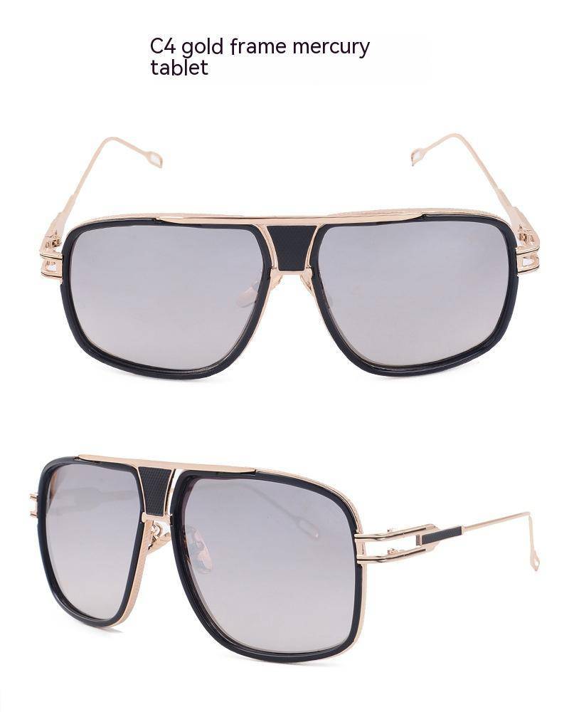 Men's Women's Sunglasses Fashion Vintage With Large Rims Metal Gradient - YLORESHOP