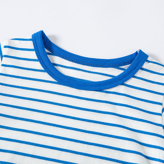 Short-sleeved Striped T-shirt Casual Boy Clothes - YLORESHOP