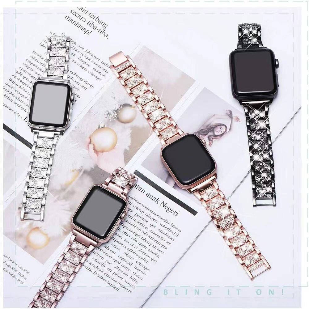 Jewelry Chain Strap For A Pple Watch Band Ultra 49mm 40mm 44mm 42mm 38mm Bracelet Diamond Wrist IWatch Band SE 6 7 8 9 45MM 41MM - YLORESHOP