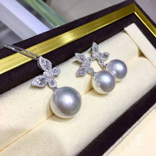 Butterfly Pearl Jewelry Suit Refined Zircon - YLORESHOP