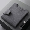 Casual Men's Solid Color Loose Round Neck Wool Sweater
