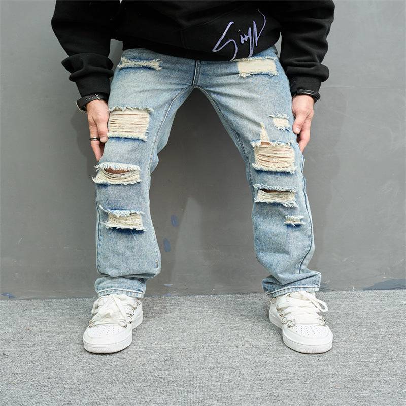 Jeans a gamba larga retrò casual da strada